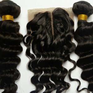My Honey Italian Deep wavy HD lace closure/2 Bundles